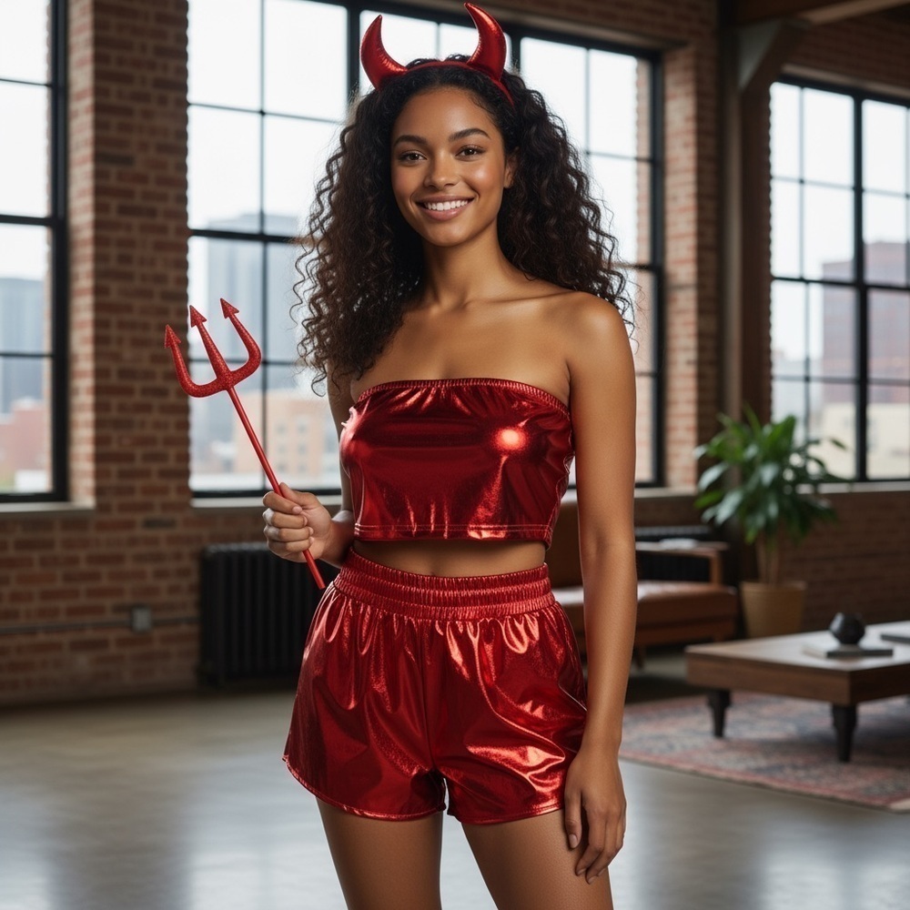 Women’s Metallic Devil Cosplay Costume – XL, NWOT